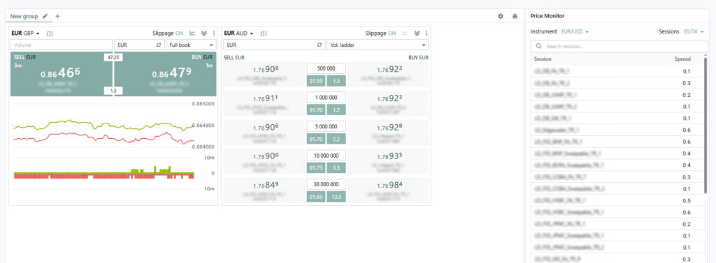 Example of ingenium Market Data View.